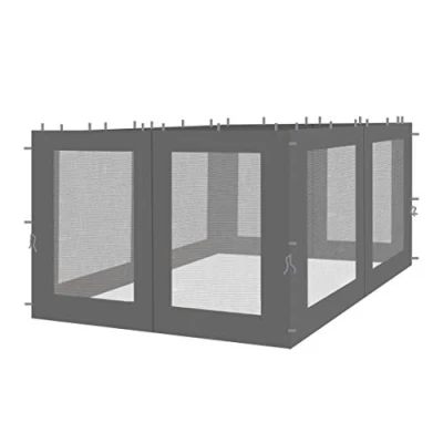 Afbeelding van QUICK STAR 4 zijpanelen met klamboe voor Rank paviljoen 3x3m zijwand antraciet RAL 7012