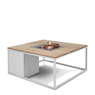Afbeelding van Loft 100 white frame teak top Cosi
