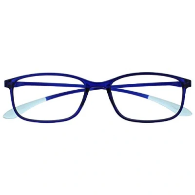 Afbeelding van Opulize Ice Super Lichtgewicht Leesbril Kristal Blauw Vrouwen Mannen Scharnieren Met Veer R61 3 +2,00