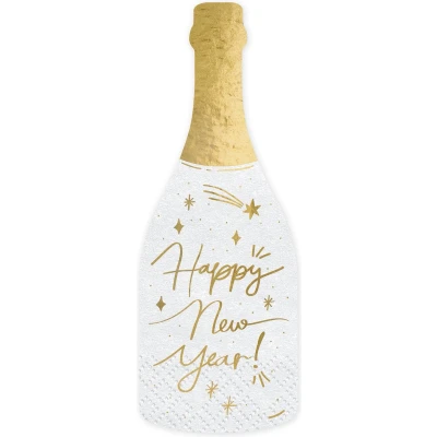 Afbeelding van Partydeco Servetten Champagnefles (20 stuks)
