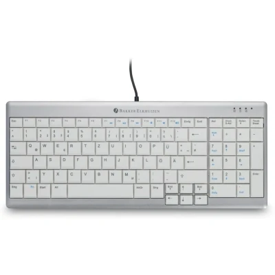 Afbeelding van BakkerElkhuizen UltraBoard 960 Standard Compact toetsenbord, Zwitserse lay out QWERTY, Bedraad, lichtgrijs/wit