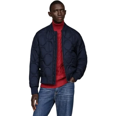 Afbeelding van Tommy Hilfiger Heren ONION QUILTED BOMBER MW0MW37341, Bomberjack, Zwart, L, Zwart (zwart), L