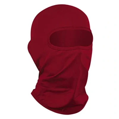 Afbeelding van LONGKING Bivakmuts gezichtsmasker voor heren, skiën, snowboarden, motorfiets, uv bescherming en windbescherming, Rood, Eén Maat M
