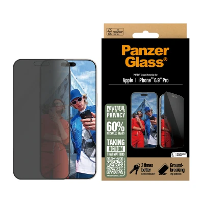 Afbeelding van Panzerglass Privacy Ultra wide Fit Screenprotector Voor Apple Iphone 2024 6.7&#039;&#039; Pro Transparant
