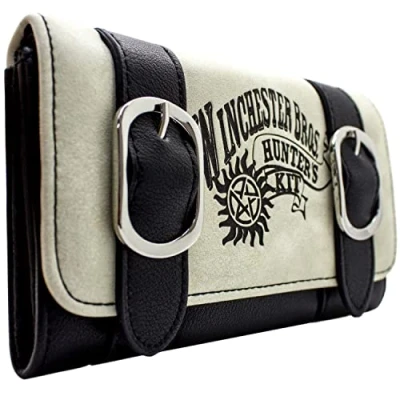 Afbeelding van Supernatural Sam &amp; Dean Monsterjagers Kit Portemonnee/Beurs Tri Fold Muntenvak Kaarthouder, Beige