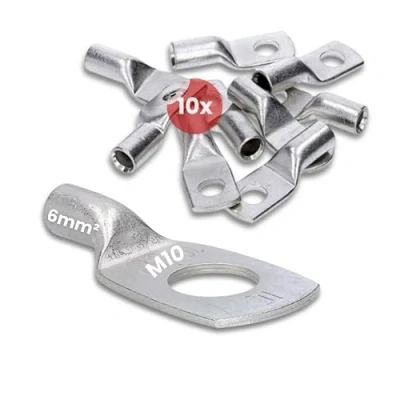 Afbeelding van 10 stuks Kalitec HR6 standaard buiskabelschoenen 6 mm² M10 I zonder kijkgat Made in Germany