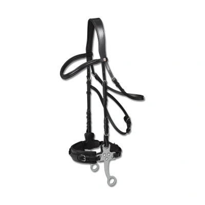 Afbeelding van Waldhausen Hackamore Hoofdstel X Line Zwart Full