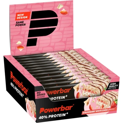 Afbeelding van Powerbar 40% Protein+ Crisp Bar 40g (12 stuks) Strawberry White Choco