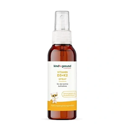 Afbeelding van Kindgesund vitamine D3 + K2 spray voor kinderen, veganistisch, 182 verstuivingen maximaal 6 maanden, 560 IE en 23 µg per verstuiving