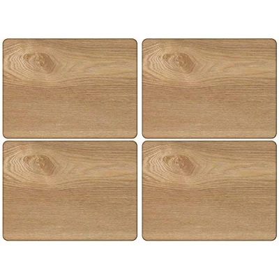 Afbeelding van Creative Tops PREMIUM Set van 4 fineer eikenhouten placemats, 29,5 x 21 cm (11½ 8¼)