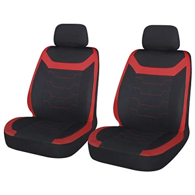 Afbeelding van Sakura SS5399 Voorstoelhoezen voor auto&#039;s en bestelwagens &#039;Finsbury 1 paar in zwart met rode inzetstukken universele Easy Fit