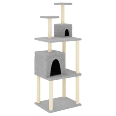 Afbeelding van vidaXL Kattenmeubel met sisal krabpalen 167 cm lichtgrijs