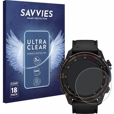 Afbeelding van Savvies Screenprotector voor Garmin Descent Mk3i (51 mm) Folie Beschermfolie transparant (18 Stuks)