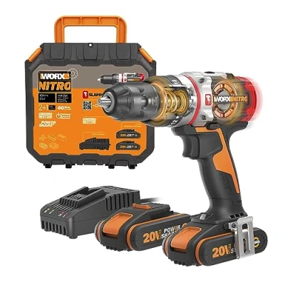 Afbeelding van WORX WX354 Klopboormachine Brushless Slammer Drill 20 V 2,0 Ah 2 bat, V, zwart