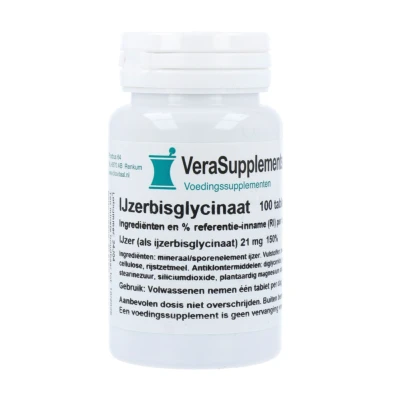 Afbeelding van VeraSupplements Ijzerbisglycinaat Tabletten 100TB