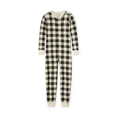 Afbeelding van Hatley Unie pak pyjama set, Crème Plaid, 4 Jaar