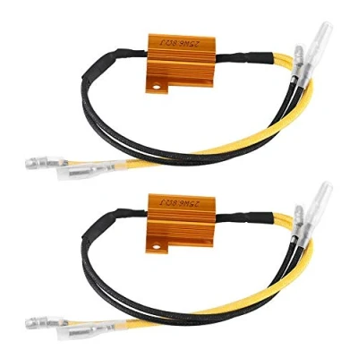 Afbeelding van 2 stuks led knipperlichten voor motorfiets, decoder belastingsweerstand, 25 W 6,8 ΩJ, knipperlicht, laadweerstand, kabel, flash foutcorrectie