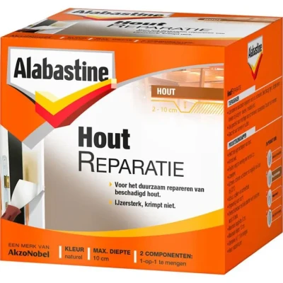 Afbeelding van Alabastine Houtreparatie 500 gr 2 blikken Plamuur en vulmiddel