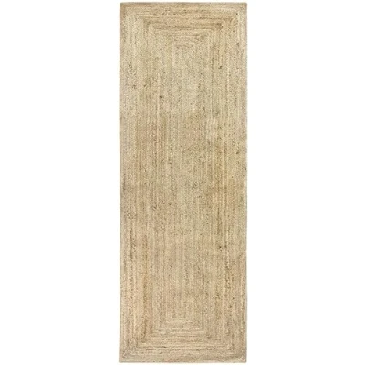 Afbeelding van HAMID Vloerkleed Van Jute, Tapijt Alhambra Natuurlijk, 100% Natuurlijk Handgeweven, Voor Woonkamer, Slaapkamer, Eetkamer, Gang, Ingang (200x80cm)