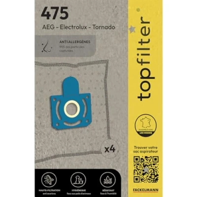 Afbeelding van Set van 4 Tornado en AEG TopFilter Premium stofzuigerzakken
