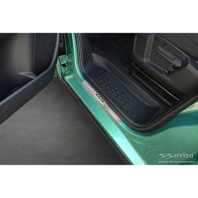 Afbeelding van Zwart RVS Instaplijsten compatibel met Volkswagen ID.Buzz 2022 &#039;E Power&#039; 2 delig