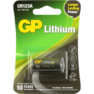Afbeelding van GP Batteries Lithium CR123A 3V Batterij Grijs Batterijen