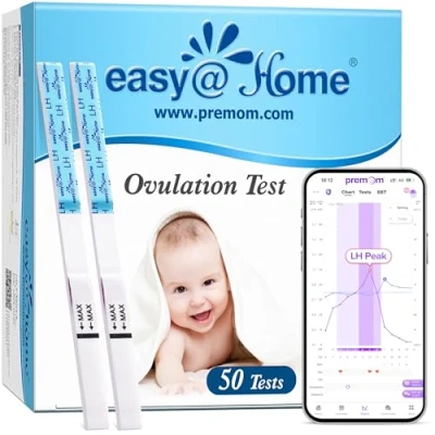 Afbeelding van Easy@Home 50 x Ovulatietesten, Met Premom Ovulatie Predictor iOS en Android App, LH Strips