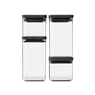 Afbeelding van Brabantia Tasty+ voorraadbus (set van 4) (stapelbaar) (0,7L &amp; 1,6L)