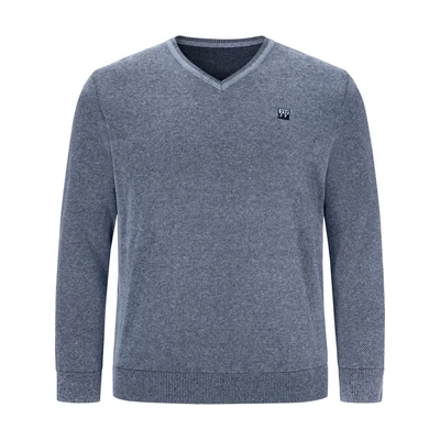 Afbeelding van Jan Vanderstorm gemêleerde trui Plus Size KEIMO blauw
