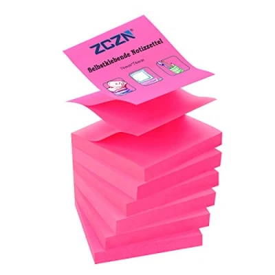 Afbeelding van ZCZN Z notes, 6 blokken zelfklevende notities van 76 x mm fuchsia