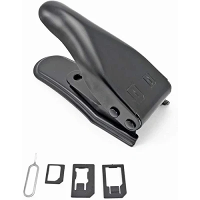 Afbeelding van Incutex Dual SIM kaartsnijder, stans, voor mobiele telefoon, smartphone en tablet, zwart