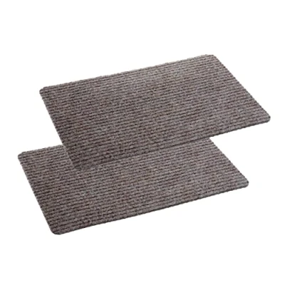 Afbeelding van deurmat binnen beige antislip stofcontrolemat 40x60 cm set van 2 waterafstotend Rib Line slijtvast antistatisch