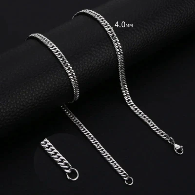 Afbeelding van Ketting gourmet schakel staal 50cm 4mm zilverkleurig