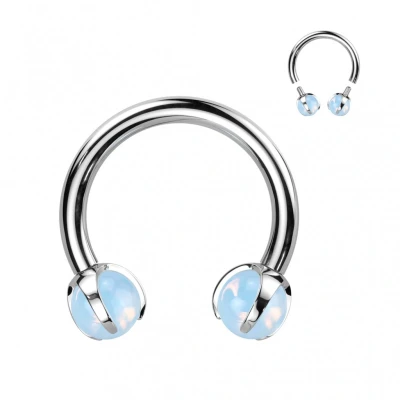 Afbeelding van Piercing titanium horseshoe opalite