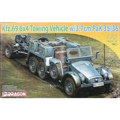 Afbeelding van 1:72 Dragon 7419 Krupp Protze Kfz.69 6x4 Towing Vehicle + 3.7cm PaK 35/36 Plastic Modelbouwpakket