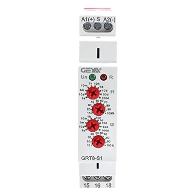 Afbeelding van GEYA Asymmetrische cyclustijdrelais 1SPDT 16A AC/DC12V 240V Cycler Repeat Timer Delay Relais DIN rail modulair (GRT8 S1, W240)