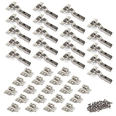 Afbeelding van Emuca 1011507 Pack van 20 scharnieren Ø 35 mm 100 met zachte sluiting voor tegen elkaar stootende deuren en accessoires het vastschroeven verbindingsbehuizing.
