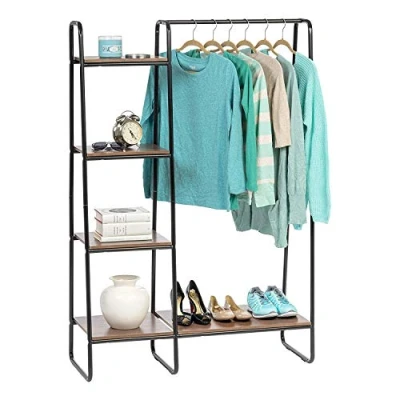 Afbeelding van Iris Ohyama, Metalen kapstok / met planken en plank , Design, Woonkamer slaapkamer Metal Garment rack PI B3 Zwart