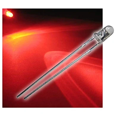 Afbeelding van world trading net 10 LED&#039;s 3 mm waterheldere knipperende rode LED&#039;s, lichtgevende diode, bedraad, diode lichtgevend, als onderdeel