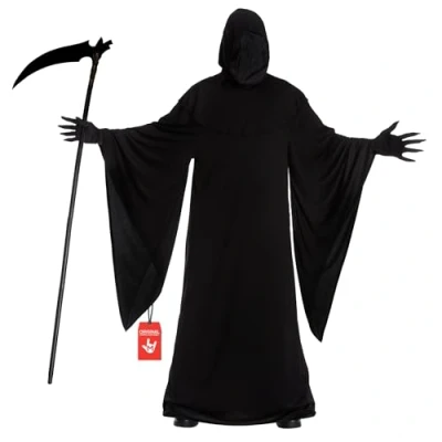 Afbeelding van Morph, Magere Hein Kostuum Volwassen, Mannen, Heren Kostuum, Halloween kostuums voor mannen Groot