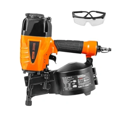 Afbeelding van VEVOR Coil Siding Nailer CN65, 1 1/4&quot; tot 2 1/2&quot; 15 graden pneumatische gevelbeplating nagelpistool met gereedschapsloze diepteaanpassing, 70 120PSI Air voor Siding, Pallet Sheathing,
