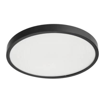 Afbeelding van EDO plafondlamp LED PERETI 24 Watt Zwarte ring 35 cm IP44 Waterdichte 2400lm Badkamerlamp Rond Badkamerverlichting Neutraal wit 4000K Plafond voor Kantoor, Keuken, Badkamer Woonkamer
