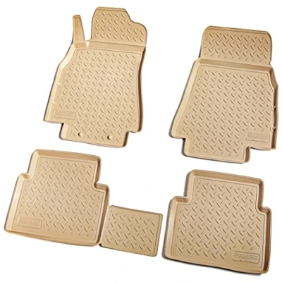 Afbeelding van Recambo 3D rubberen vloermatten compatibel met Mercedes A klasse W169 2004 2012 automatten precies passend rand beige