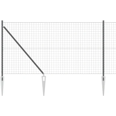 Afbeelding van vidaXL Euro Fence met 13 Spike Posts 1x25 m Gegalvaniseerd Staal Grijs