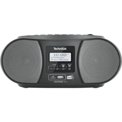 Afbeelding van TechniSat DIGITRADIO 1990 Radio/CD speler DAB+, VHF (FM) AUX, Bluetooth, CD, USB Acculaadfunctie, Wekfunctie Zwart