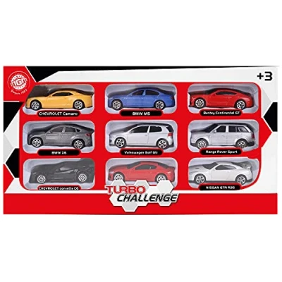 Afbeelding van TURBO CHALLENGE Assortiment van 9 Auto&#039;s Die Cast 029020 Vrijloopauto Willekeurig Model Metaal Kinder Speelgoed Auto Cadeau Vanaf 3 jaar