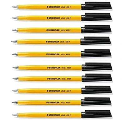 Afbeelding van Staedtler Stick 430 balpen, fijn, 0,3 mm, zwart, regelmatige inktstroom (10 stuks), los