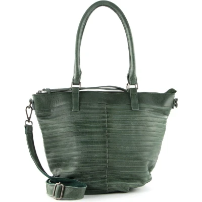 Afbeelding van FREDsBRUDER Leren Shopper Schoudertas Liebling Sea Green Groene