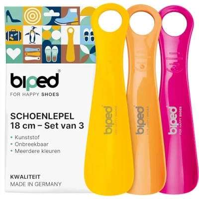 Afbeelding van biped set van 3 schoenlepels kunststof 18 cm schoenlepel Duitse productie z1570(grapefruit)