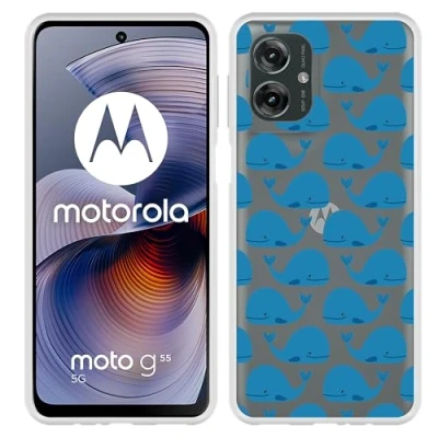 Afbeelding van Cazy Hoesje geschikt voor Motorola Moto G55 Siliconen Whales